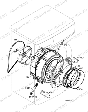 Взрыв-схема стиральной машины Rex Electrolux RWS12670W - Схема узла Functional parts 267